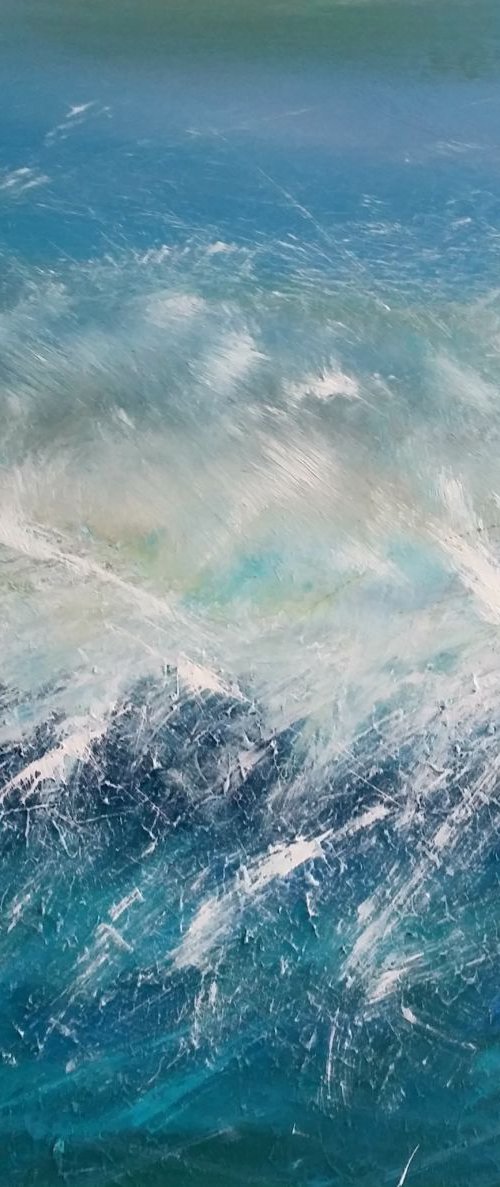 Wild Water 5 - surf, wave, seascape abstract, Modern Art Office Decor Home by Mel Graham