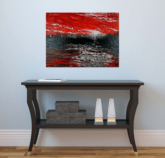 Red abstract landscape