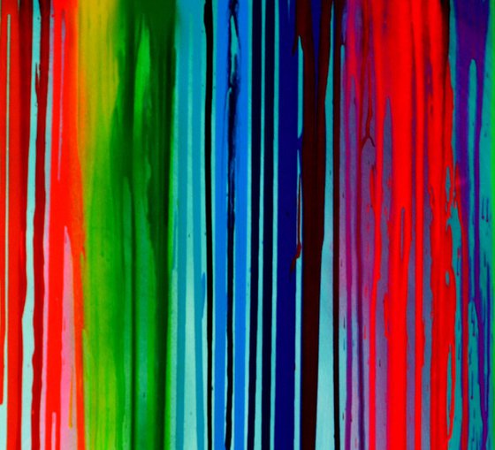 Melting the Rainbow - 140x100 cm - FREE SHIPPING - Big Painting XXL - Large Abstract, Huge, Gigantic Painting - Ready to Hang, Hotel Wall Decor