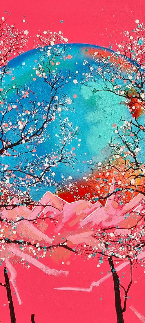 Mountain cherry blossom by Les Panchyshyn
