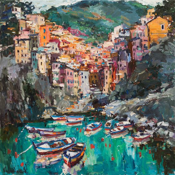 Riomaggiore, Cinque terre, Italy - Landscape painting