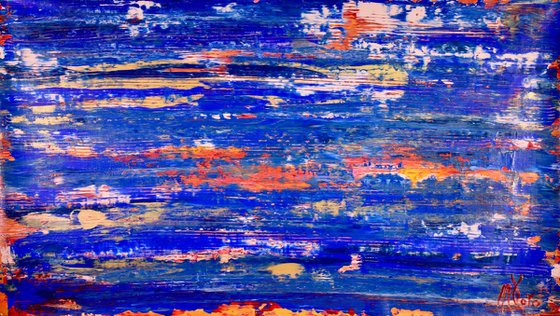 Blue Electric Storm - 122 x 71 cm - Nestor Toro Abstracts