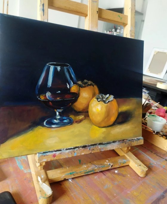Cognac and persimmons