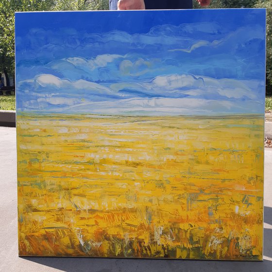 Yellow Field 80x80cm