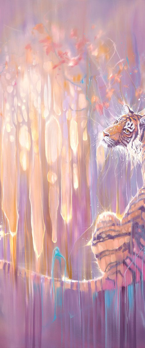 Tiger in the Ether Purple Ether by Gill Bustamante