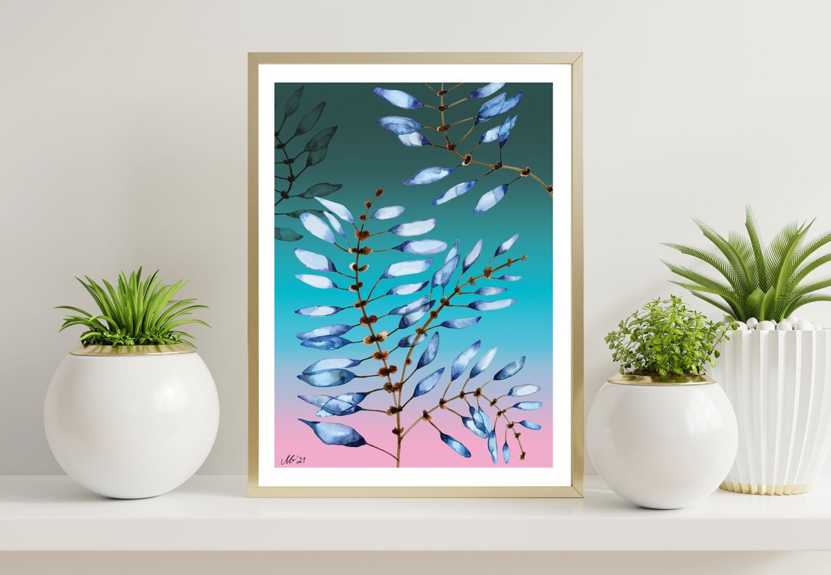 Illustrative Botanical Giclee Print By Milena Gaytandzhieva, 12 X 16", Flora 1, Original Artwork