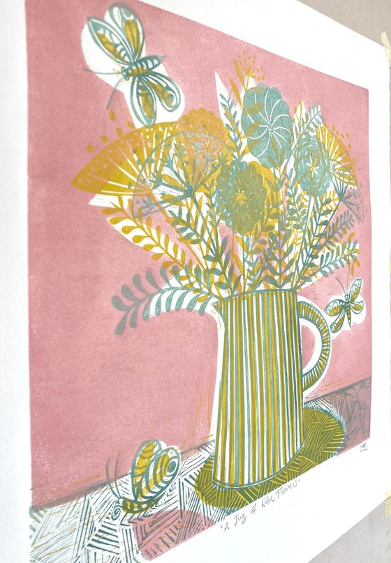 A Jug of Wild Flowers (Pink)
