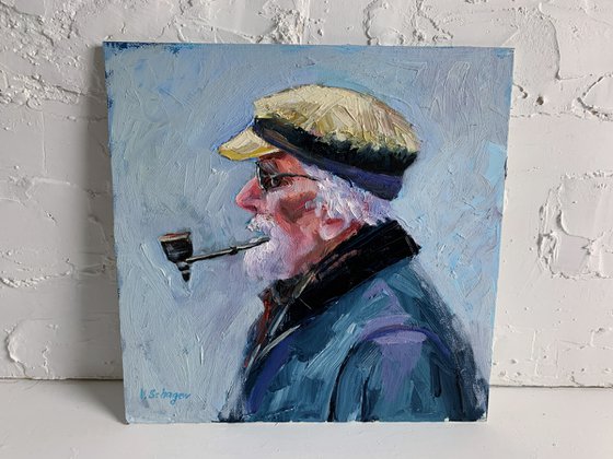 Man with a pipe.