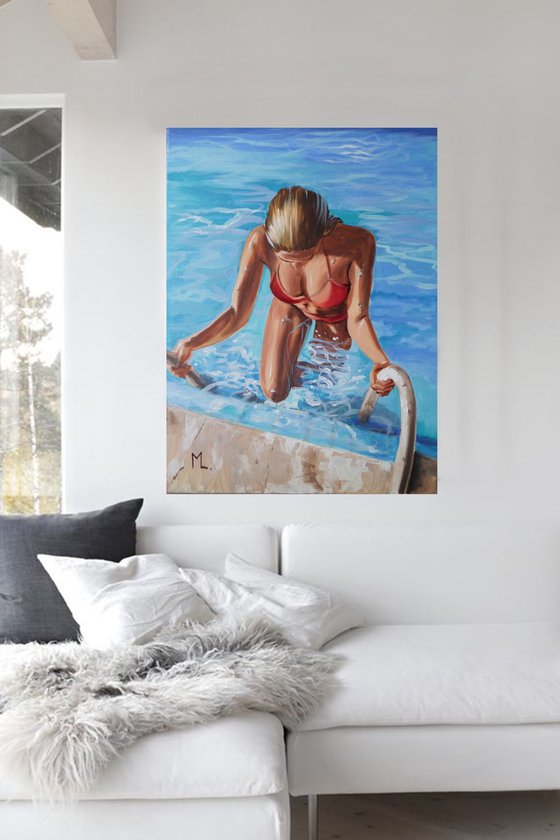 " SUMMER POOL TIME in BLUE "