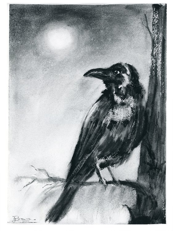 Raven in Moonlight