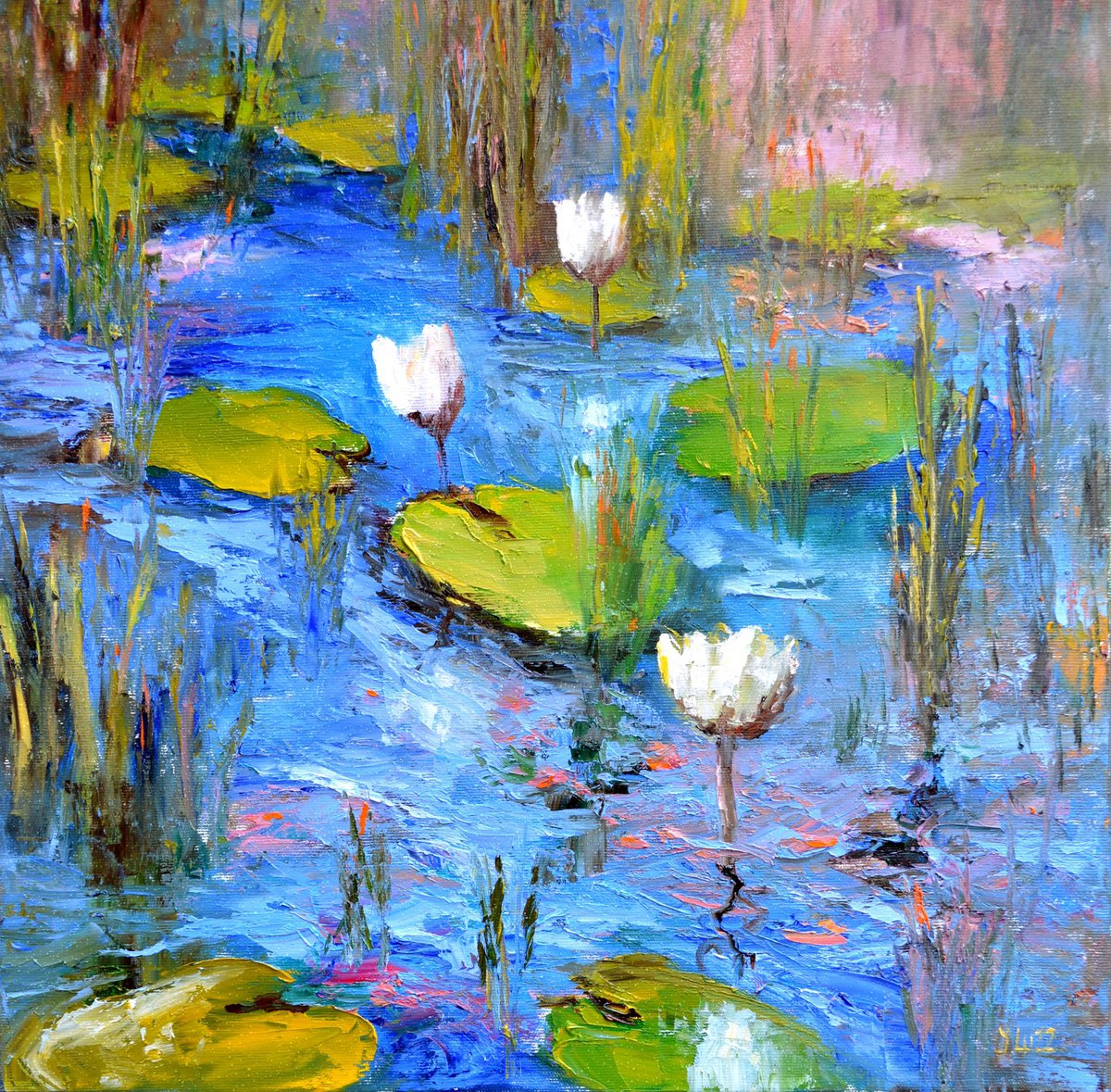 White Lily Pond by Elena Lukina