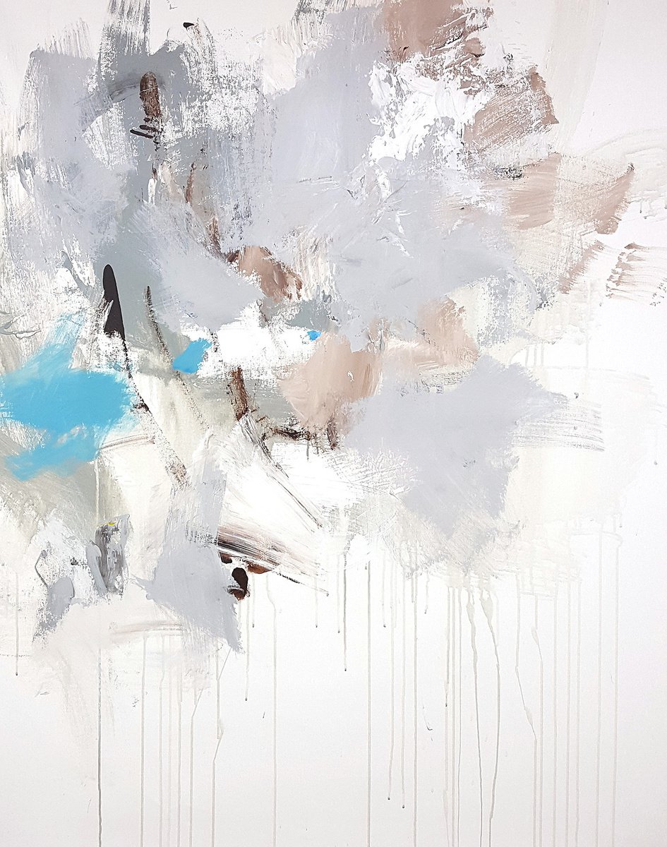 Abstract Oil Painting By Hugh Abernethy, 47 X 59, Bleen, Original Artwork