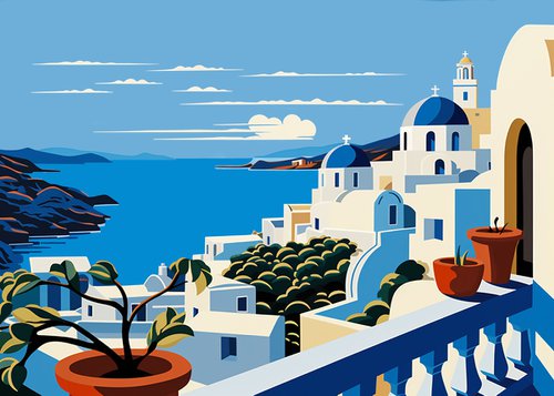 Greek island 5 by Kosta Morr