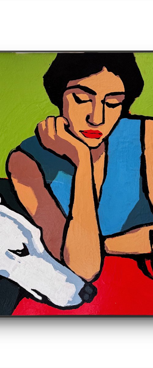"Woman with Greyhound" by Daria Baklykova