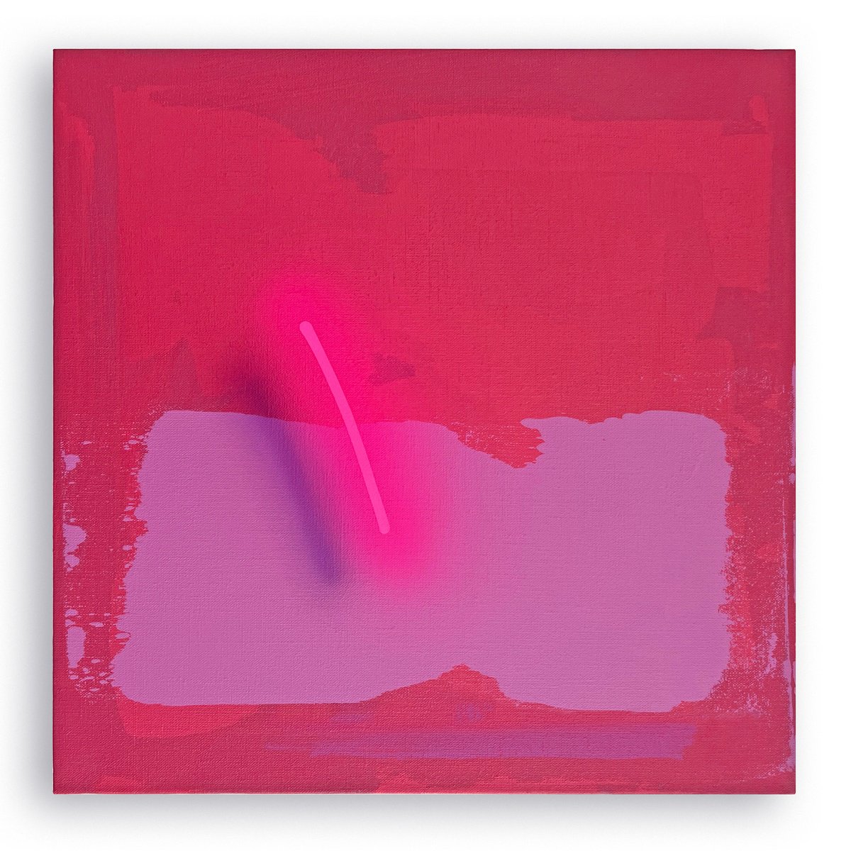 Abstract Acrylic Painting By Mike Edwards, 16 X 16", Flying Neon Line 3, Original Artwork