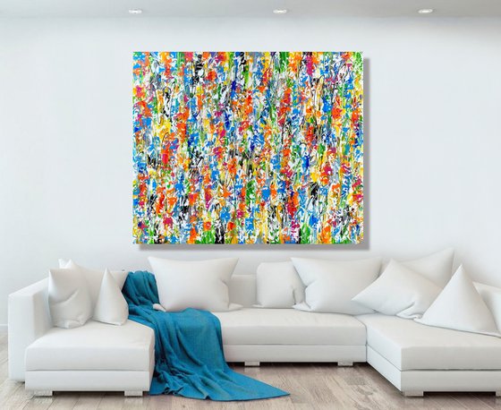 Stayin’ Alive - XL LARGE,  TEXTURED ABSTRACT ART – EXPRESSIONS OF ENERGY AND LIGHT. READY TO HANG!