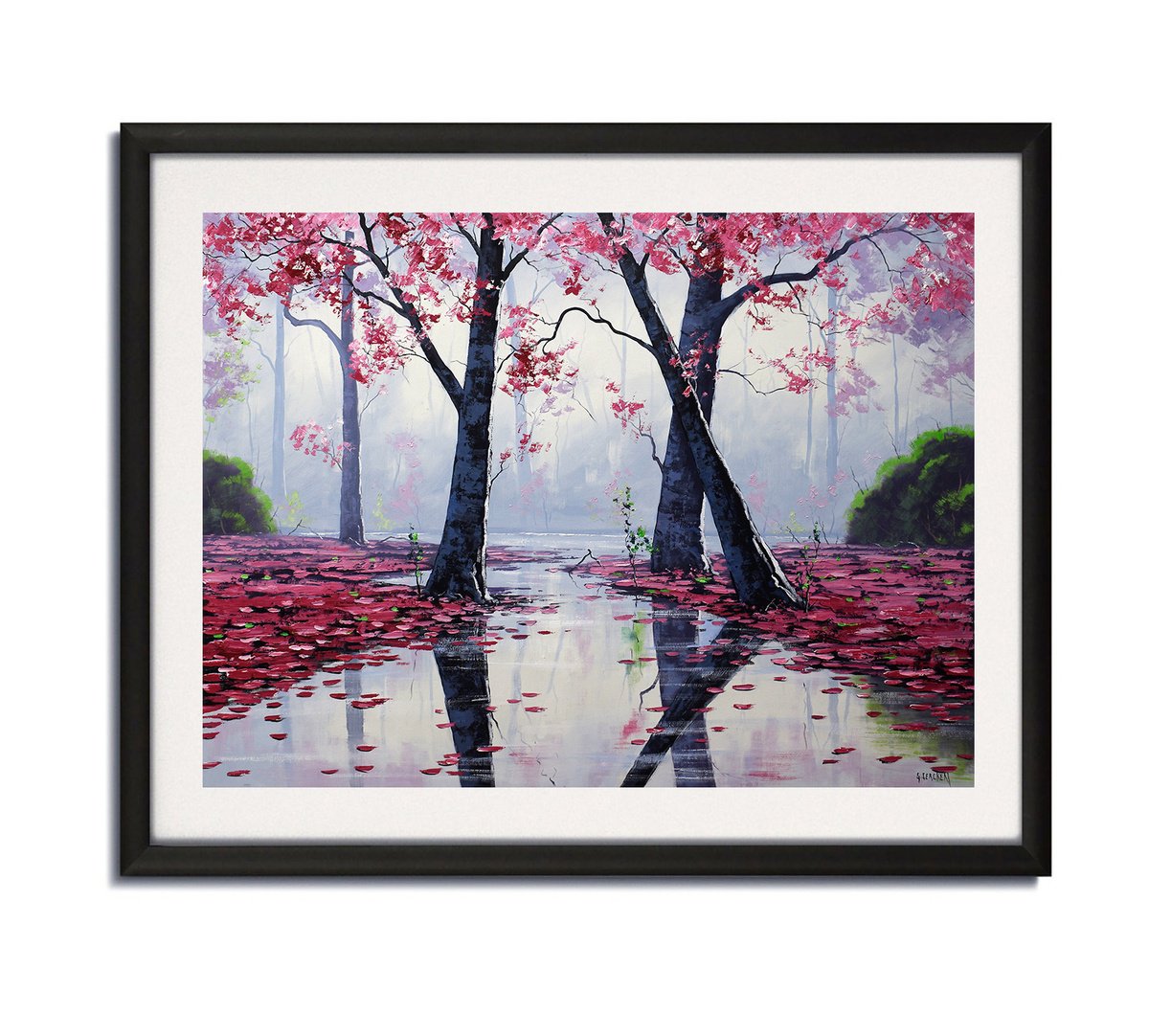 Autumn Reflections In A Woodland Grove By Graham Gercken, 42 X 32, Artwork For Sale On Artfinder