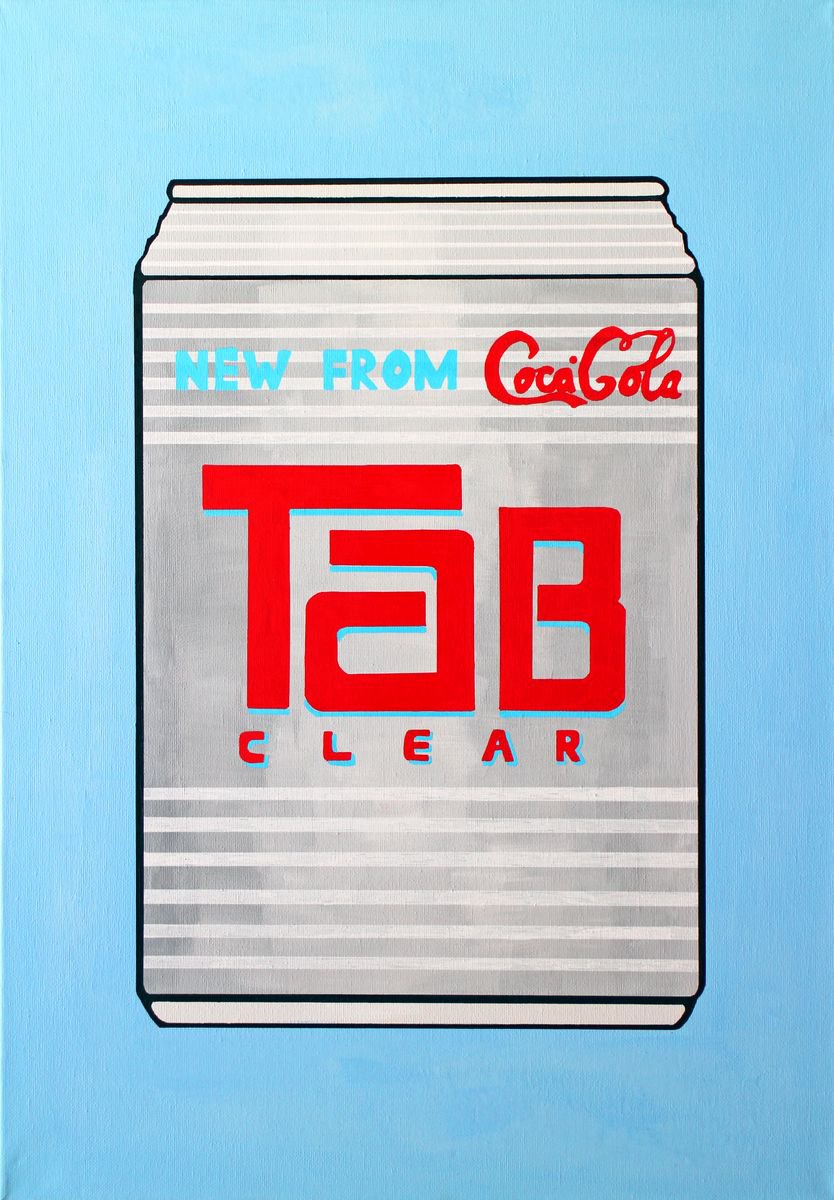 Tab Clear Coca Cola Can Pop Art Painting On A2 Canvas by Ian Viggars