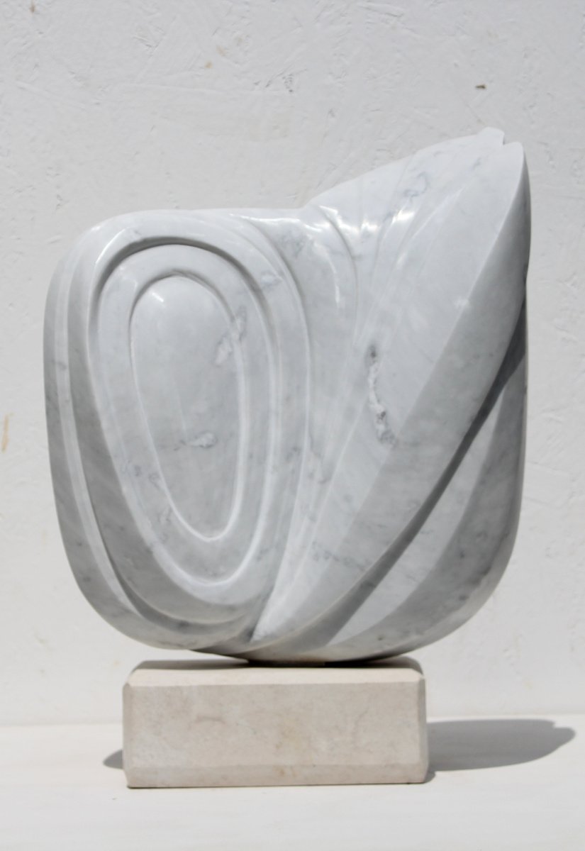 Landscape Stone Sculpture By Ognyan Hristov, 13 X 17", "Rays", Original Artwork