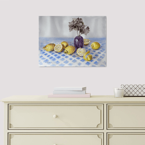 Blue and yellow still life