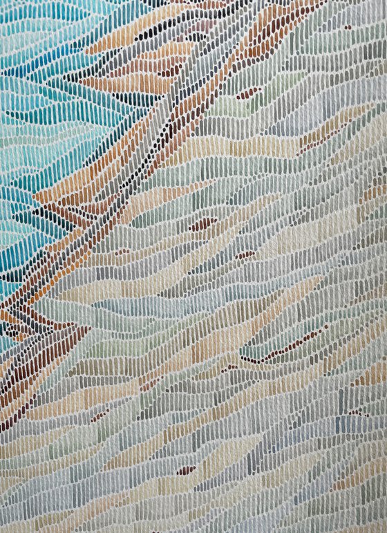 Frozen River - abstract watercolor landscape in unique style