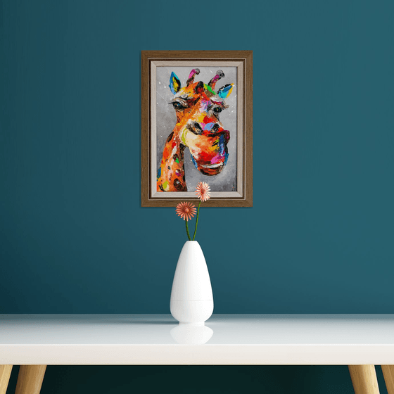FUNNY GIRAFFE (framed)
