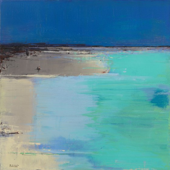 Tulum Beach 30x30" 76x76cm Contemporary Art by Bo Kravchenko