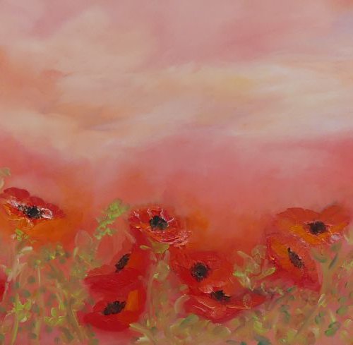 red hot poppies by Lesley Blackburn