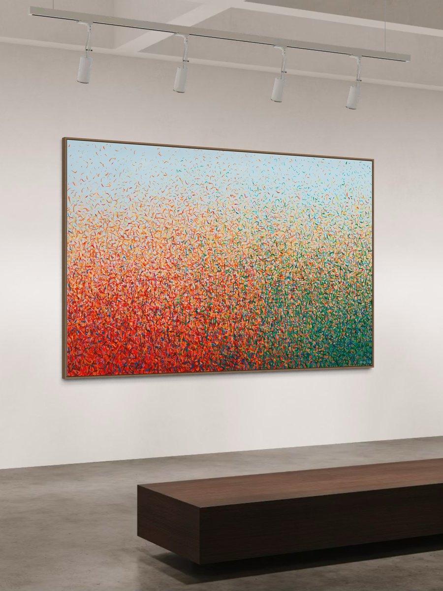 Abstract Acrylic Painting By George Hall, 84 X 54, Australia