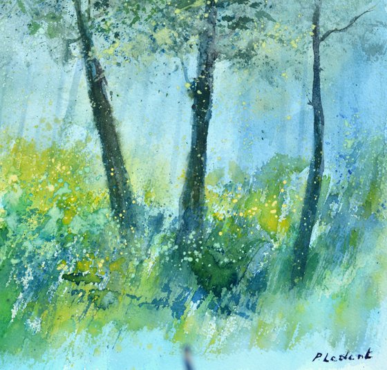 Light in the wood -watercolor