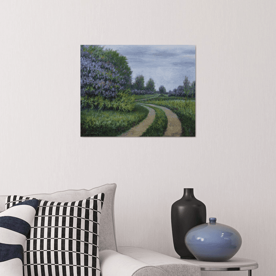 The Lilac Road - spring landscape painting