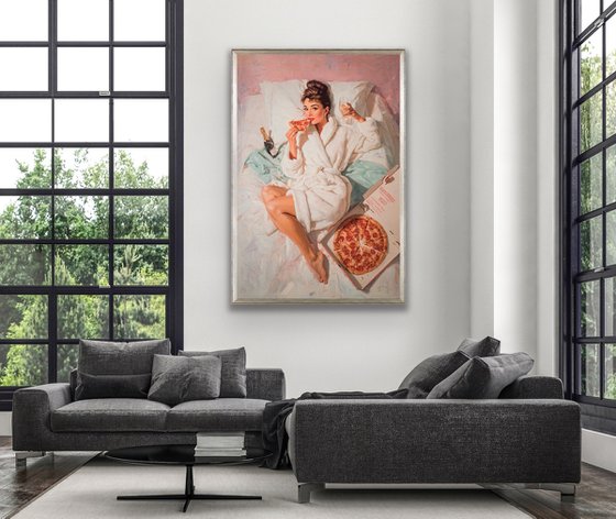 Pizza with Audrey Hepburn