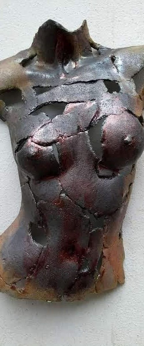 Raku Torso Large 12 by Monique Robben- Andy Sheppard