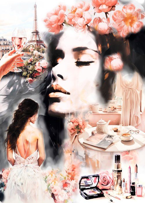 Morning of the bride - Beautiful woman female portrait woman art, Gift by BAST