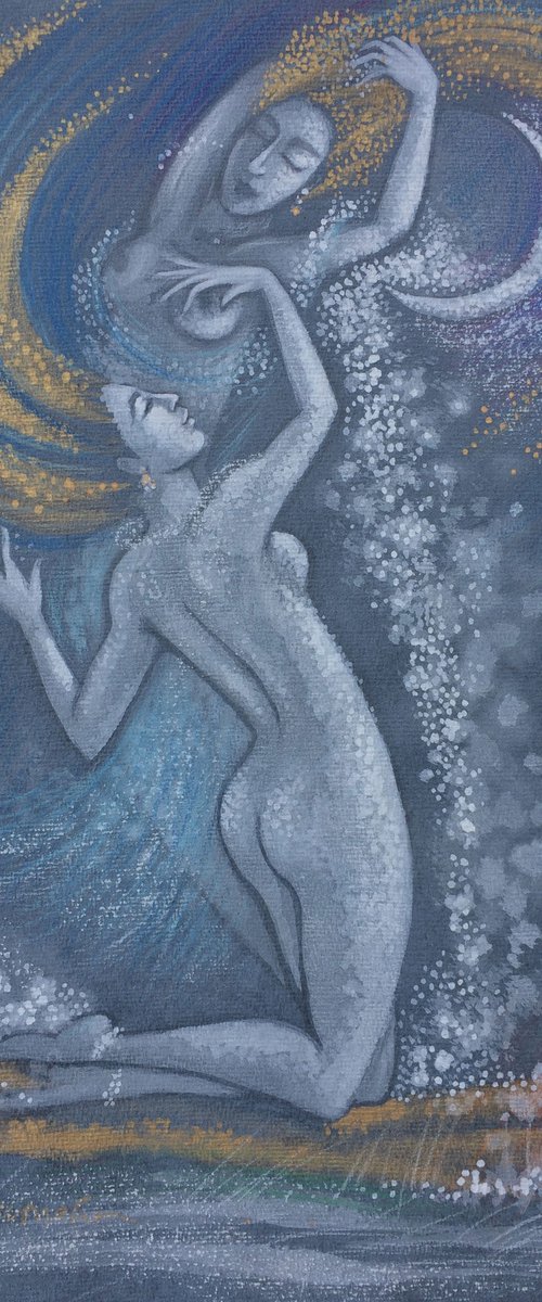 Embrace ~ Two Women and the Moon by Phyllis Mahon