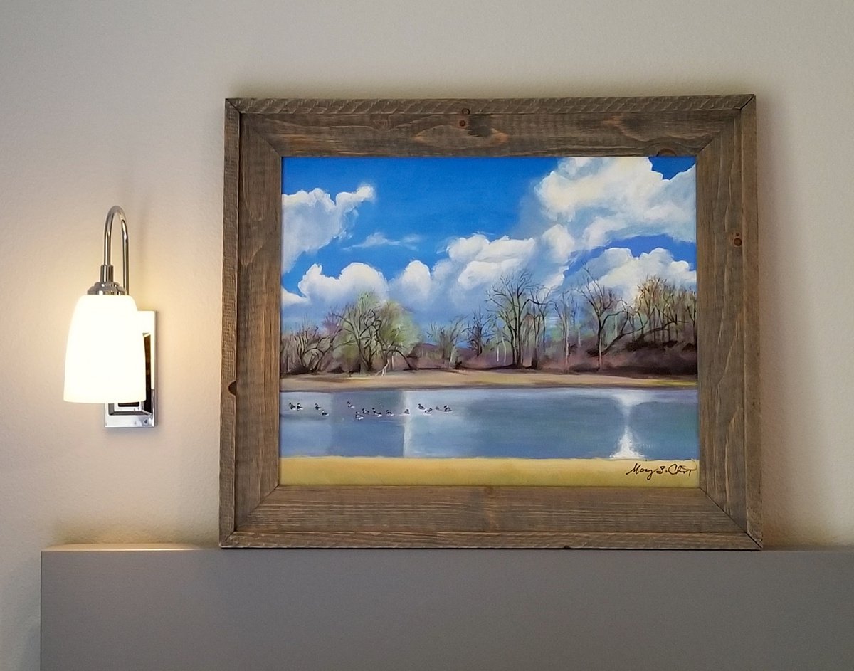 Watering Hole with Geese by Mary Chant