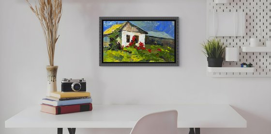 Red Flowers by the Window