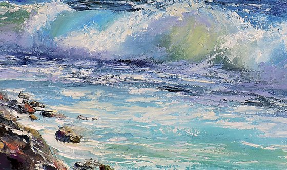 Sea oil painting, Seascape canvas art