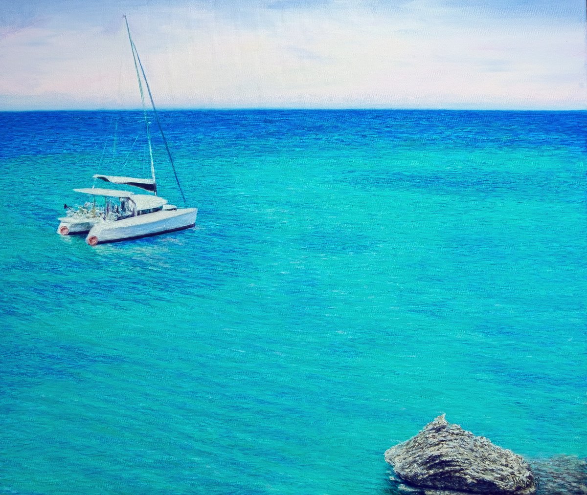 Turquoise Waters Of Mallorca. By Anastasia Woron, 24 X 20, Artwork For Sale On Artfinder