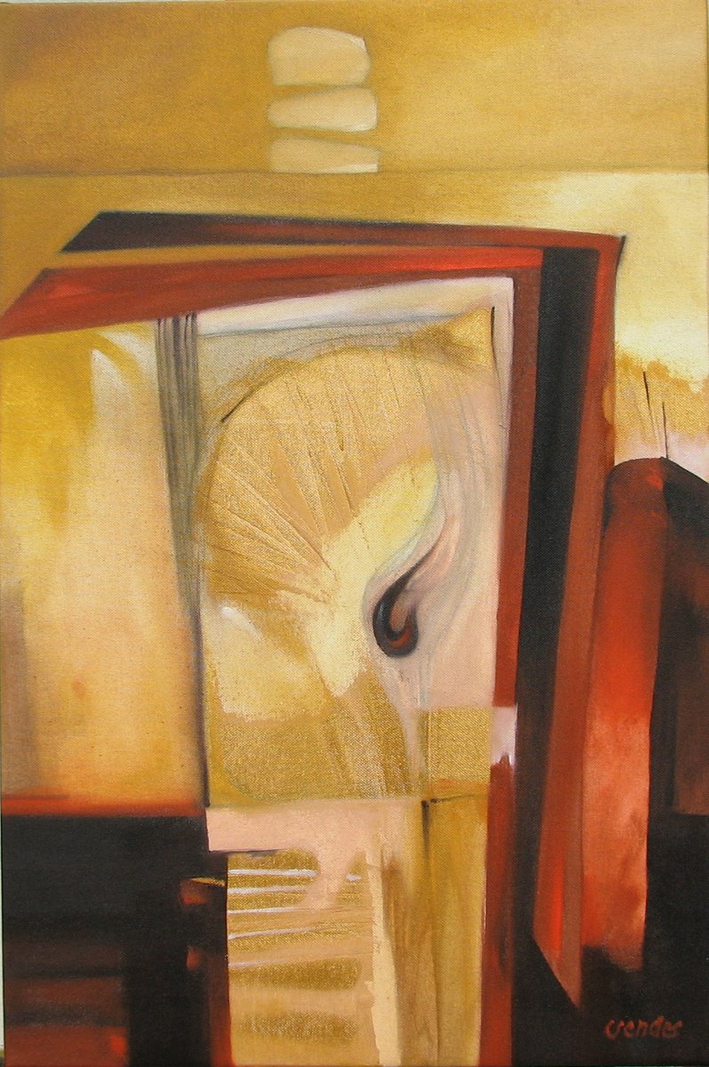 Abstract Oil Painting By Csaba Csendes, 16 X 24, Last Touch, Original Artwork