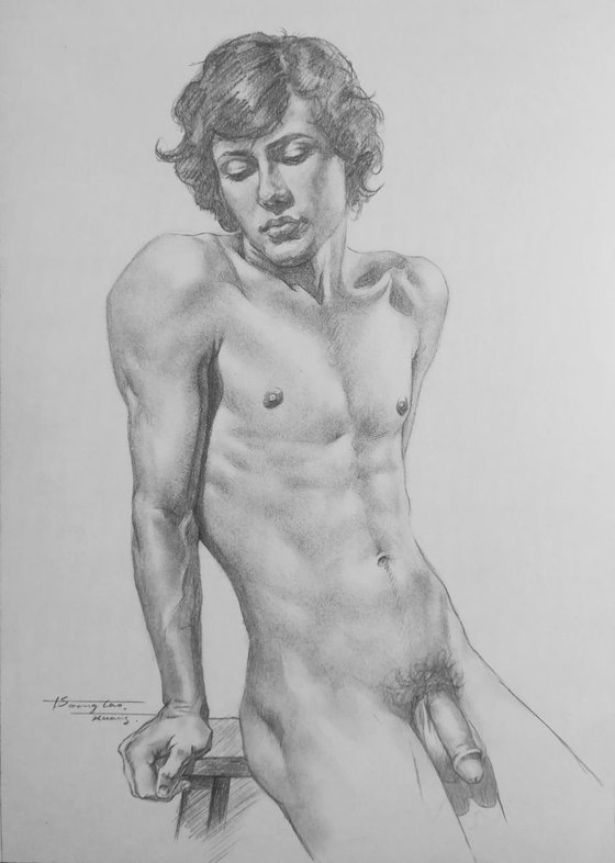 Drawing male nude #18106