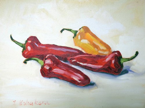Four peppers by Irina Ushakova