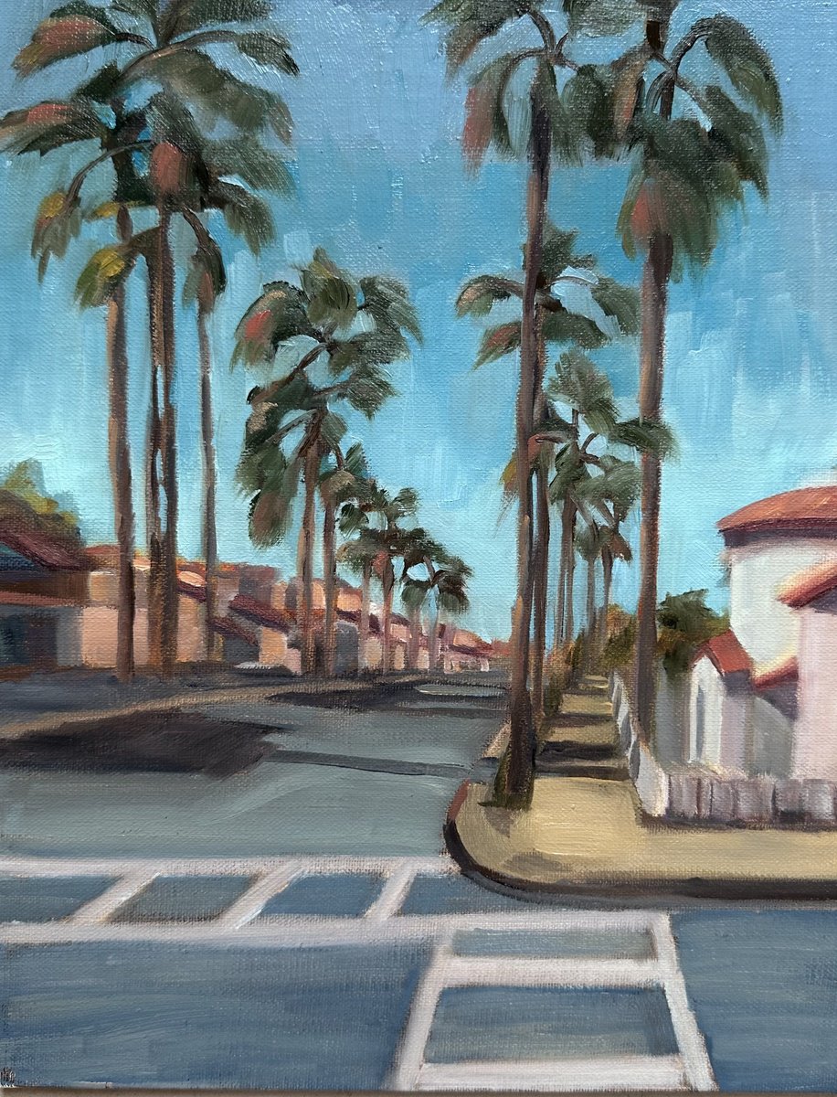 Impressionistic Cityscapes Oil Painting By Grace Diehl, 8 X 10, Huntington Streets, Original Artwork