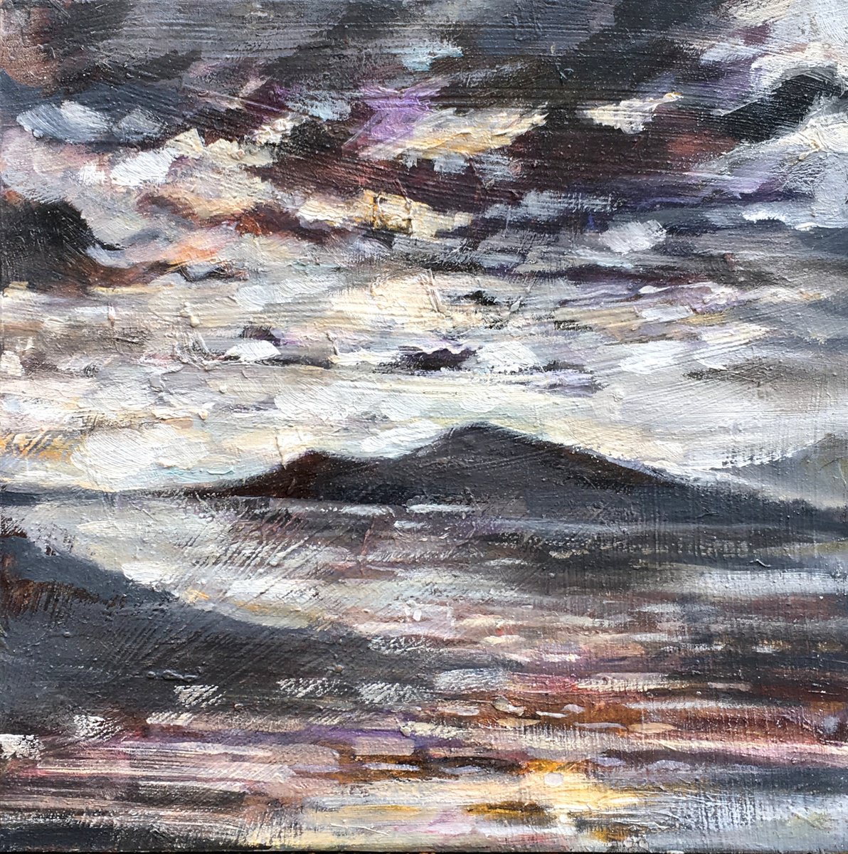 Impressionistic Landscape Oil Painting By Guy Pickford, 12 X 12, The Expanse Beyond, Original Artwork