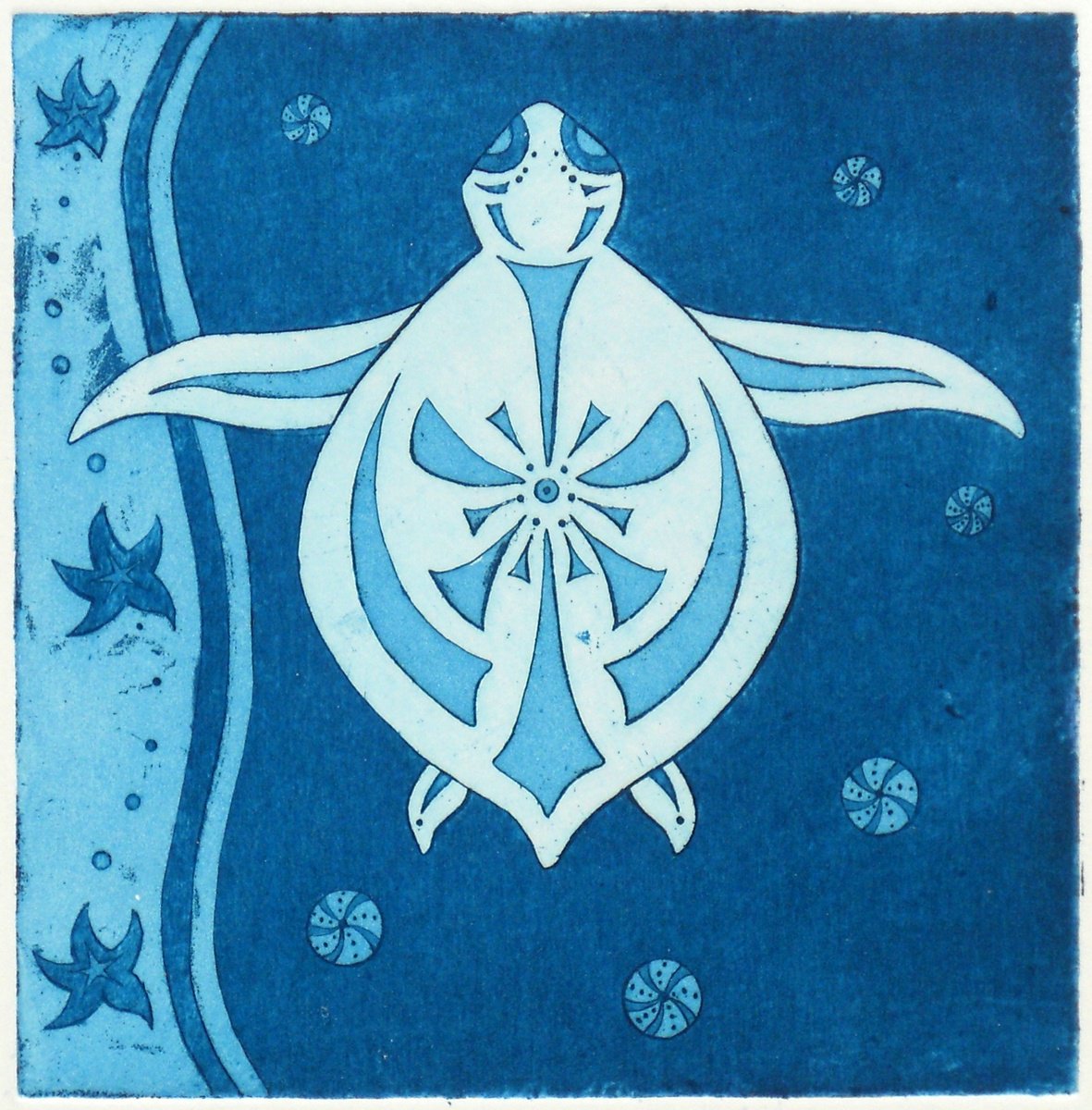 Illustrative Animal Etchings & Engravings By Louise Boulton, 11 X 15", Turtle, Original Artwork