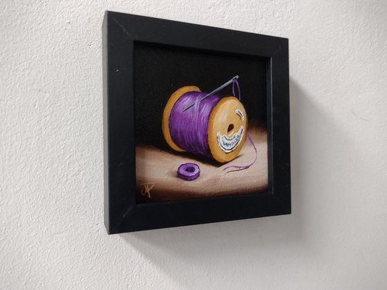 Little Purple cotton reel  still life