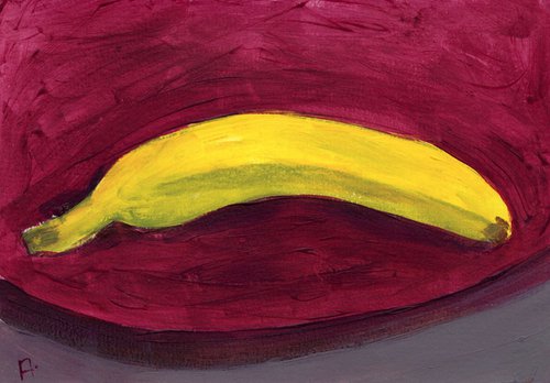 Banana On Red by Anton Maliar