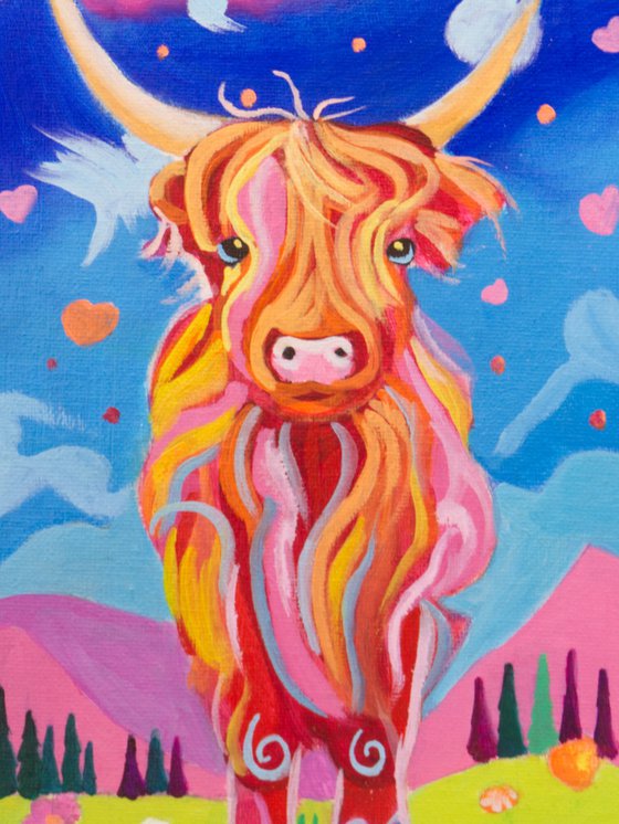 Whimsical Highland Cow