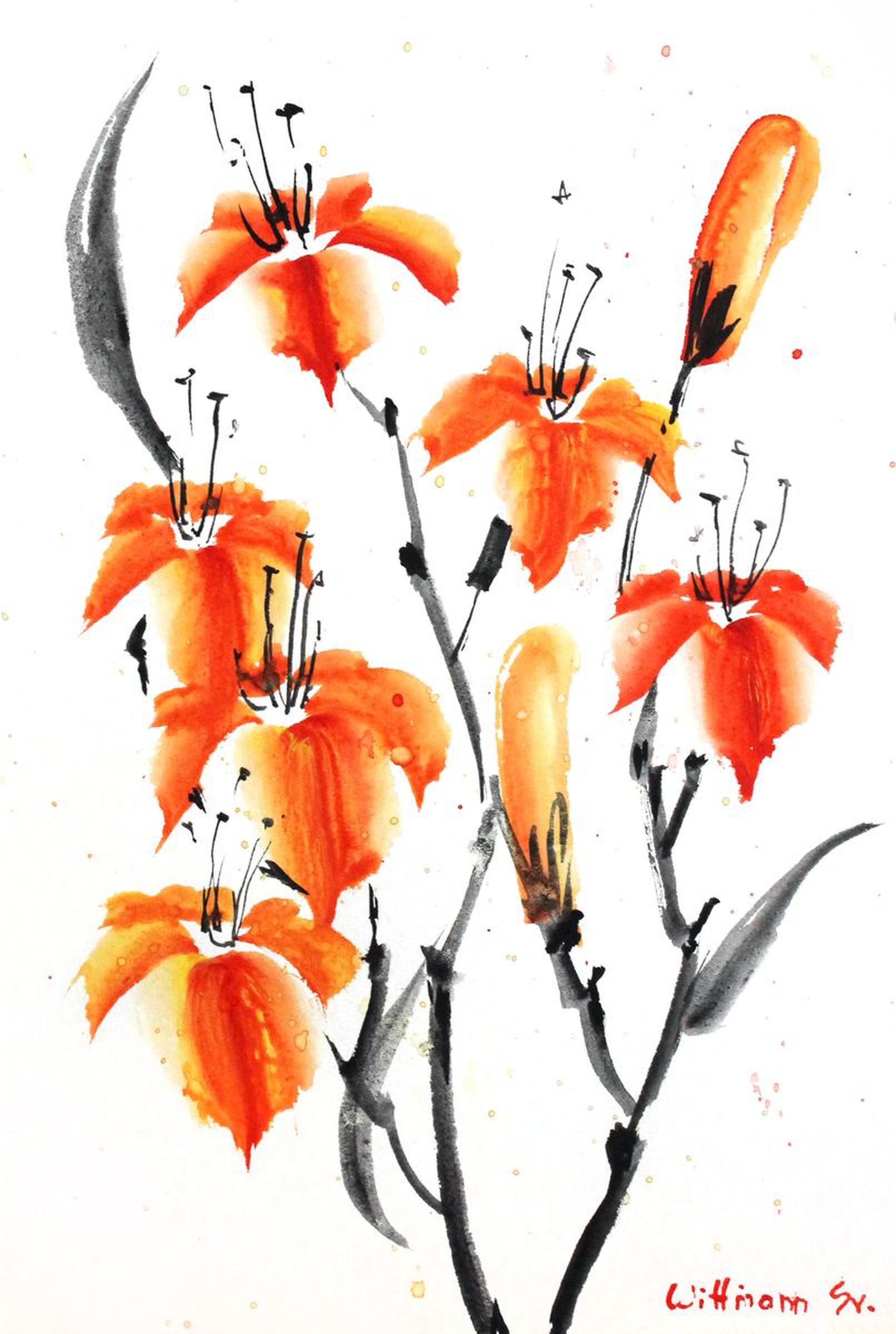 Liliana Flowers Original Watercolor Painting I Artfinder