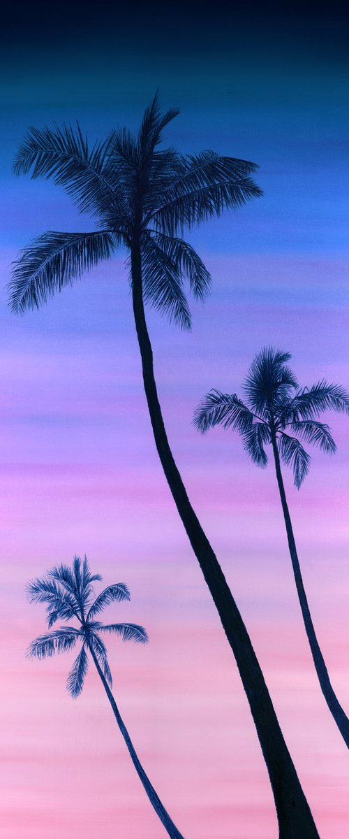 Sunset by the Palm Trees by Marlene Llanes